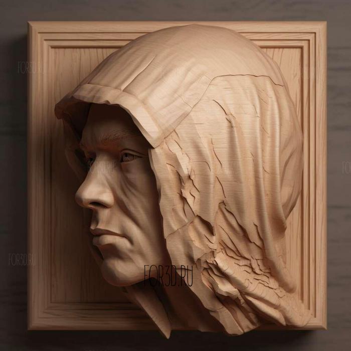 Eminem portrait head 1 stl model for CNC